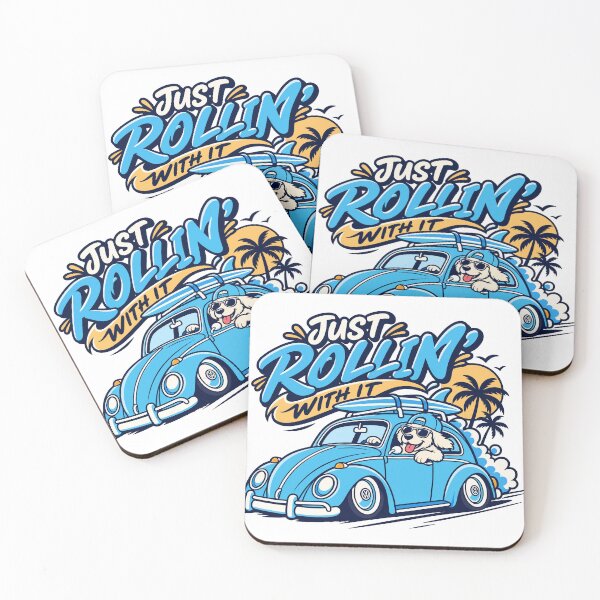 Item preview, Just Rollin' With It – Retro Surf Dog Classic Car Summer designed and sold by tindian.