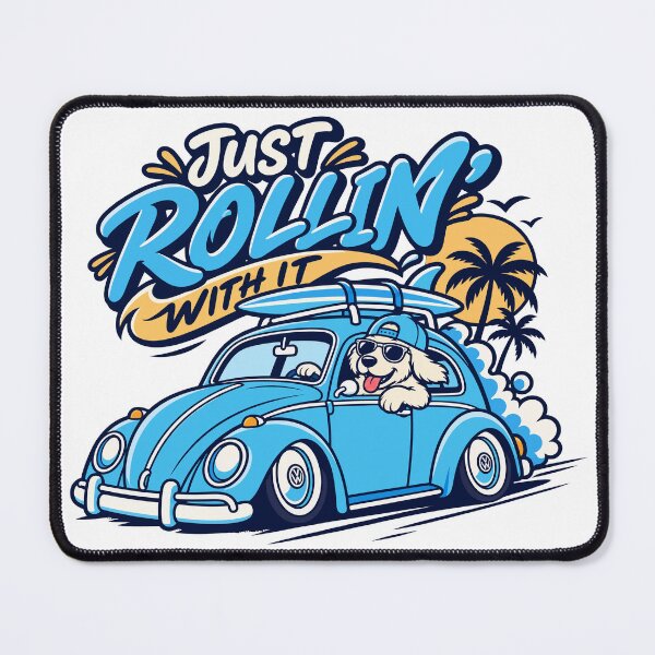 Item preview, Just Rollin' With It – Retro Surf Dog Classic Car Summer designed and sold by tindian.