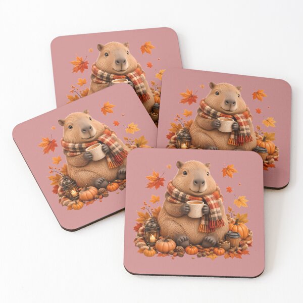 Item preview, Cozy Autumn Capybara Coffee designed and sold by KingP1.