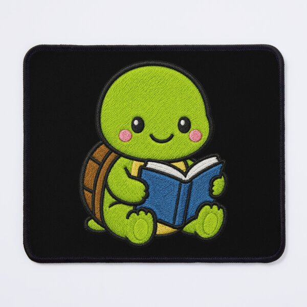 Item preview, Cute Turtle Reading Book Embroidery Patch designed and sold by ColorSplash123.