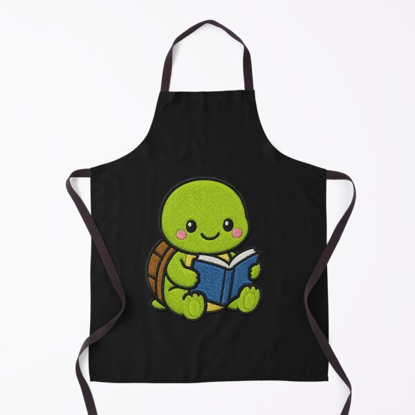 Item preview, Cute Turtle Reading Book Embroidery Patch designed and sold by ColorSplash123.