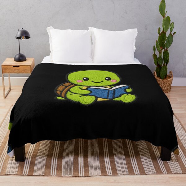 Item preview, Cute Turtle Reading Book Embroidery Patch designed and sold by ColorSplash123.
