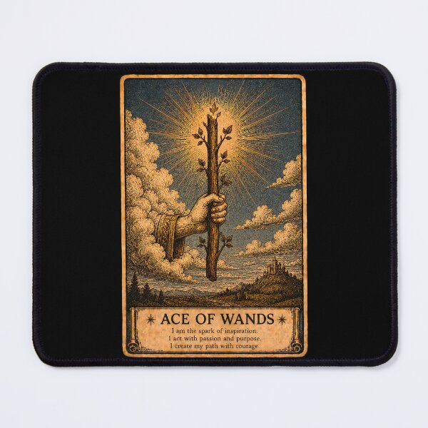 Item preview, Ace of Wands Tarot Card - Creativity & New Beginnings Illustration designed and sold by ArcanaAbsolute.