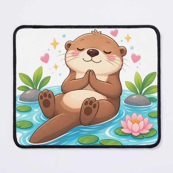 Item preview, Cute Otter Floating and Meditating in Water designed and sold by ArtNova17.