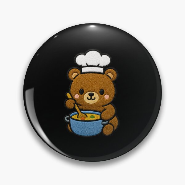 Item preview, Cute Bear Cooking Kawaii Embroidery Patch designed and sold by ColorSplash123.