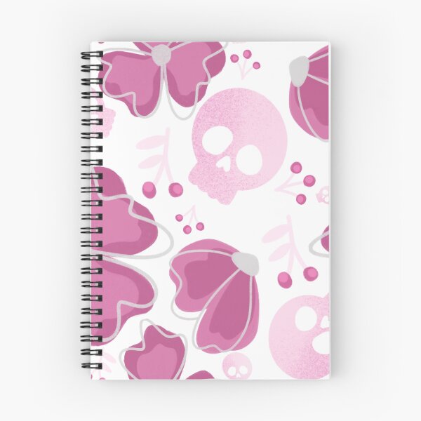 Item preview, Pink Skulls in Wildflower Meadow on white designed and sold by studioaudrea.