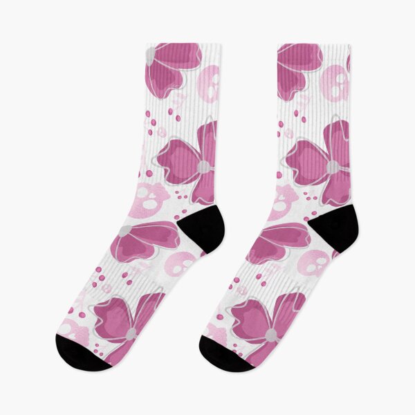 Item preview, Pink Skulls in Wildflower Meadow on white designed and sold by studioaudrea.