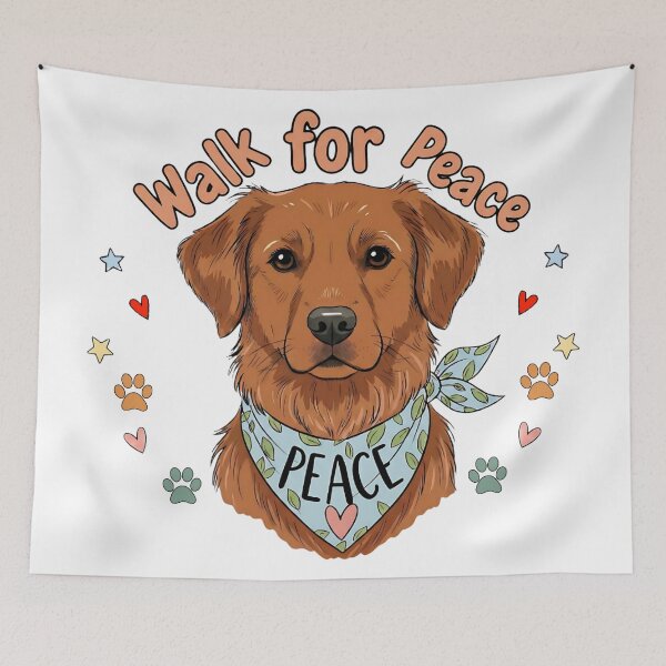 Item preview, peaceful dog walk world peace love hope quote designed and sold by ArtDesignTp.