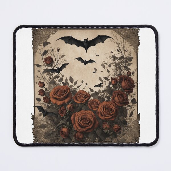 Item preview, Gothic Bats and Roses Vintage Botanical Halloween Art designed and sold by Shiwwa.