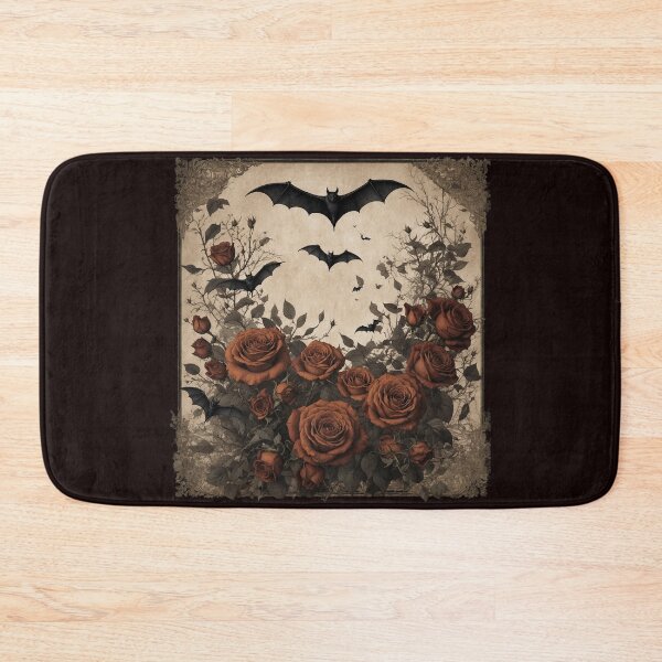 Item preview, Gothic Bats and Roses Vintage Botanical Halloween Art designed and sold by Shiwwa.