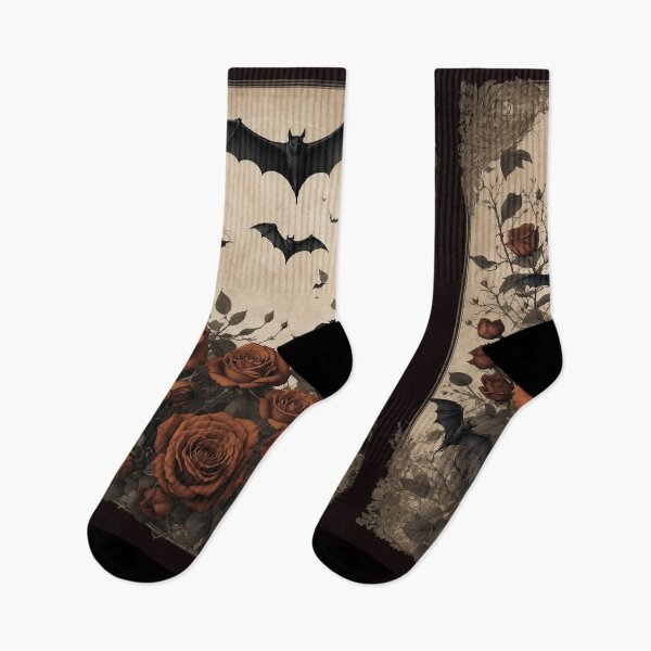 Item preview, Gothic Bats and Roses Vintage Botanical Halloween Art designed and sold by Shiwwa.