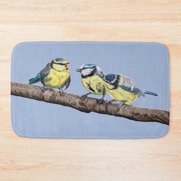 Item preview, Blue Tits sitting on a branch - twittering birds designed and sold by IslesArt.