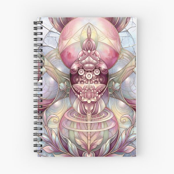 Item preview, Ethereal Rose and Gold Pastel Fractal Mandala designed and sold by Frackxion.