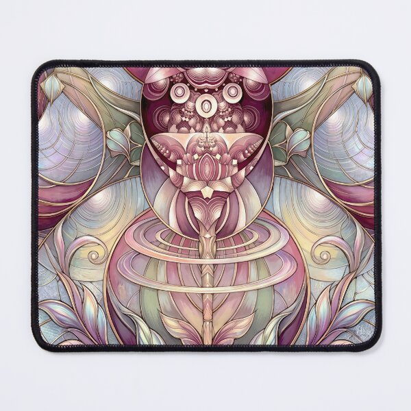 Item preview, Ethereal Rose and Gold Pastel Fractal Mandala designed and sold by Frackxion.