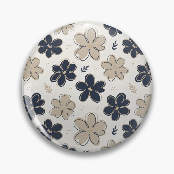 Item preview, Navy blue and warm sand Floral Pattern designed and sold by ITCHAWAWAA.