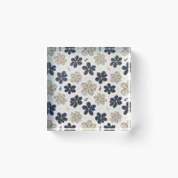 Item preview, Navy blue and warm sand Floral Pattern designed and sold by ITCHAWAWAA.