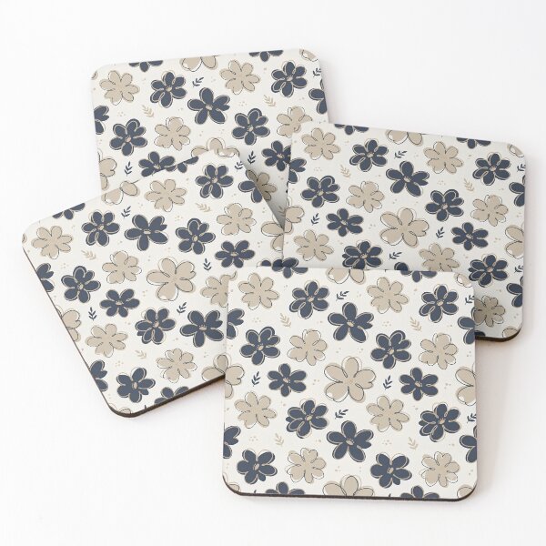 Item preview, Navy blue and warm sand Floral Pattern designed and sold by ITCHAWAWAA.