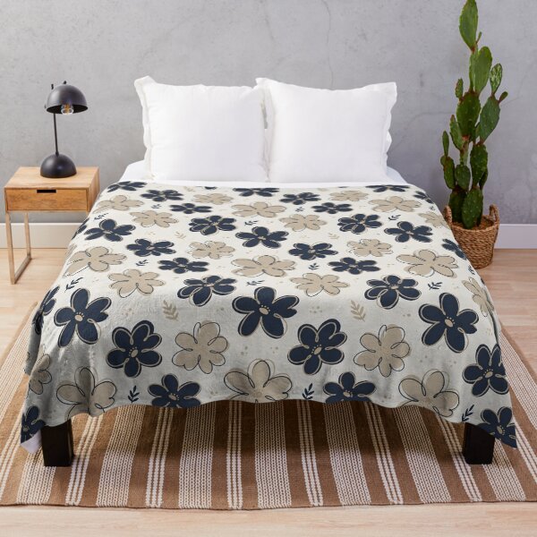 Item preview, Navy blue and warm sand Floral Pattern designed and sold by ITCHAWAWAA.