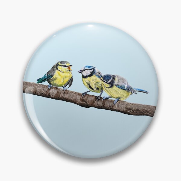 Item preview, Blue Tits sitting on a branch - twittering birds designed and sold by IslesArt.