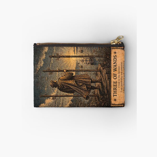 Item preview, Three of Wands Tarot Card - Vintage Mystical Divination Art  designed and sold by ArcanaAbsolute.