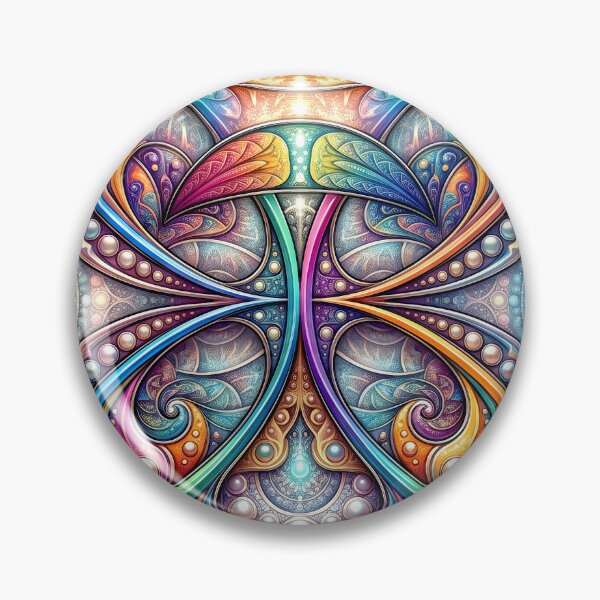 Item preview, Vibrant Cosmic Kaleidoscope Fractal Mandala designed and sold by Frackxion.