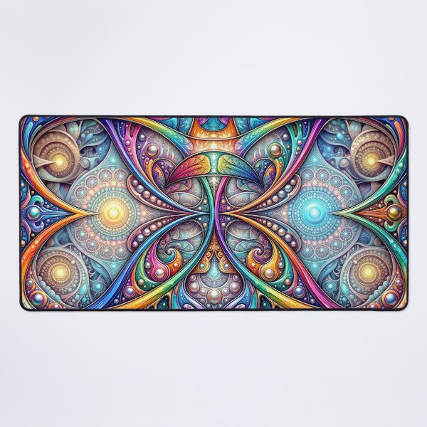 Item preview, Vibrant Cosmic Kaleidoscope Fractal Mandala designed and sold by Frackxion.
