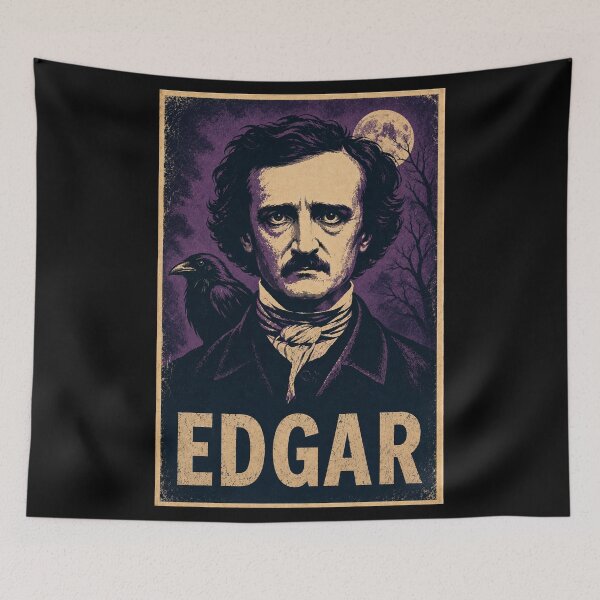 Item preview, Edgar Allan Poe Vintage Raven Gothic Portrait designed and sold by ValentinaHramov.