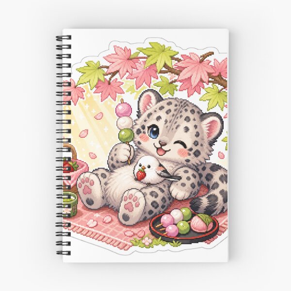Item preview, Cozy Spring Maple Picnic Snow Leopard and Bird designed and sold by CozyPixel-J.