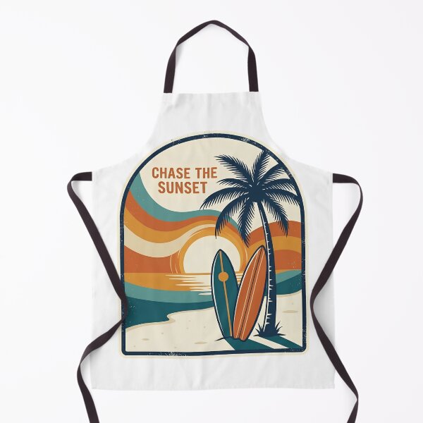 Item preview, Chase The Sunset Retro Surfboard Beach Pin designed and sold by Retro Surf & Roam.