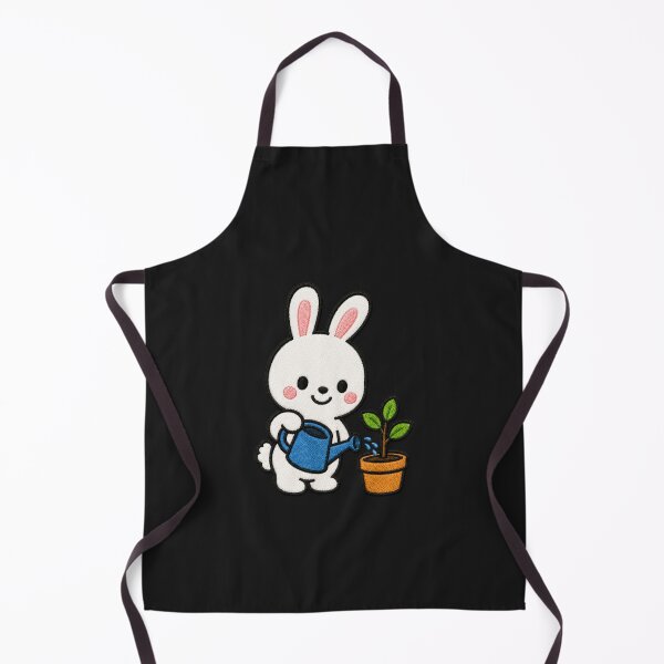 Item preview, Cute Bunny Watering Plants Kawaii Embroidery Patch designed and sold by ColorSplash123.