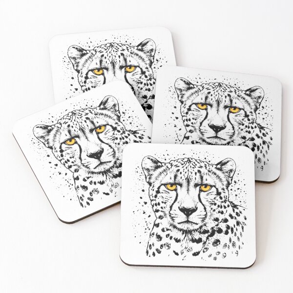 Item preview, Black Cheetah Portrait – Dramatic Wildlife Splash Art designed and sold by ArthousePromos.