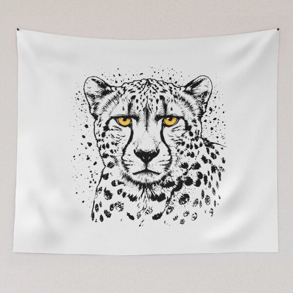 Item preview, Black Cheetah Portrait – Dramatic Wildlife Splash Art designed and sold by ArthousePromos.