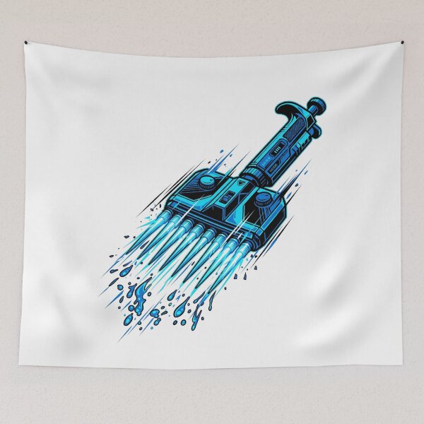 Item preview, Cyberpunk Multichannel Pipette Molecular Biology Lab Neon Aesthetic designed and sold by mood-draftsman.