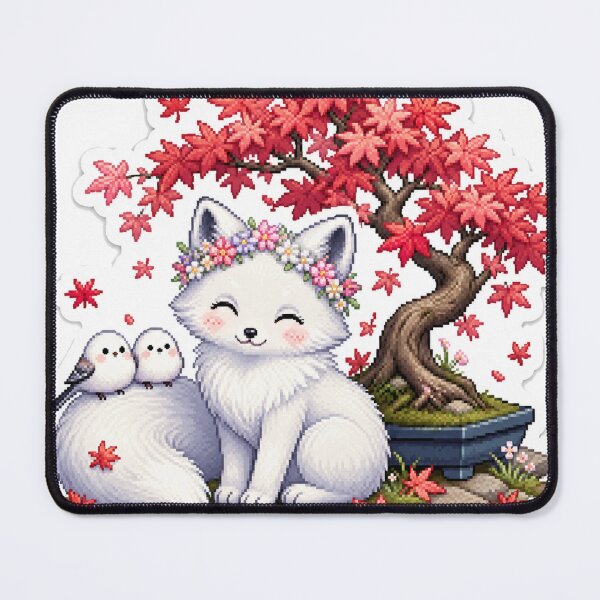 Item preview, Peaceful Arctic Fox and Red Maple Bonsai designed and sold by CozyPixel-J.