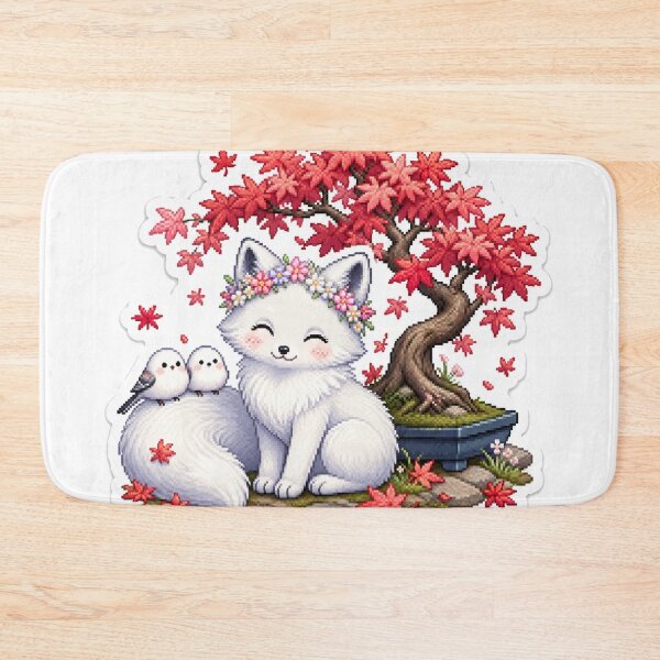 Item preview, Peaceful Arctic Fox and Red Maple Bonsai designed and sold by CozyPixel-J.