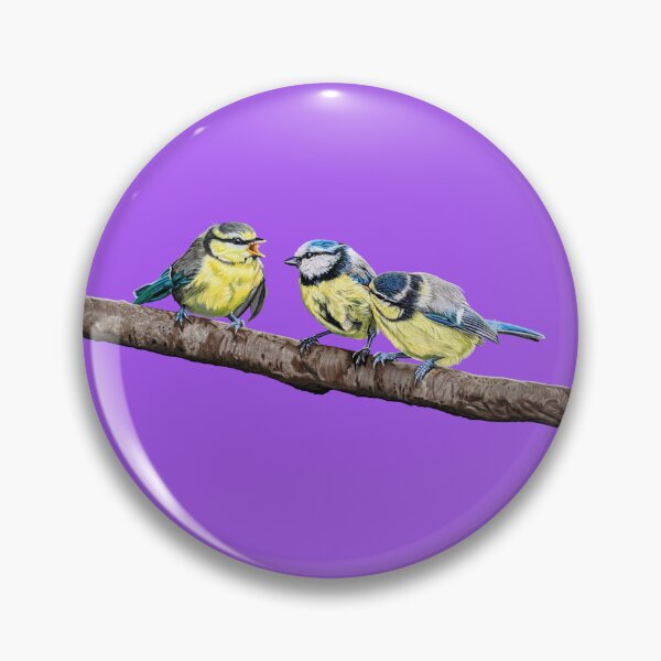 Item preview, Blue Tits sitting on a branch - twittering birds designed and sold by IslesArt.