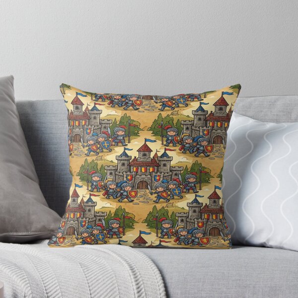 Item preview, Cartoon castle and knight interlocking pattern designed and sold by Solomon-Ent-144.