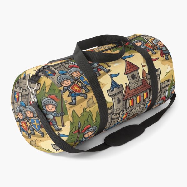 Item preview, Cartoon castle and knight interlocking pattern designed and sold by Solomon-Ent-144.