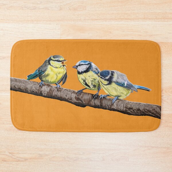 Item preview, Blue Tits sitting on a branch - twittering birds designed and sold by IslesArt.