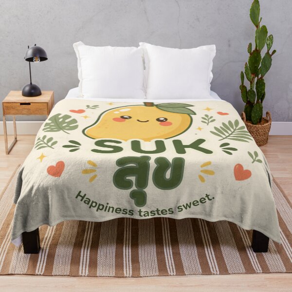 Item preview, Suk | Sweet Little Happiness – Cute Thai Mango Design | Soft Thailand™ designed and sold by CosmicQuietStudio.