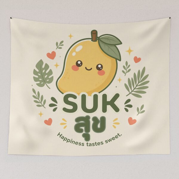 Item preview, Suk | Sweet Little Happiness – Cute Thai Mango Design | Soft Thailand™ designed and sold by CosmicQuietStudio.