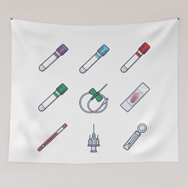 Item preview, Phlebotomy Blood Collection Tubes Butterfly Needle Hematology Sticker Pack designed and sold by mood-draftsman.