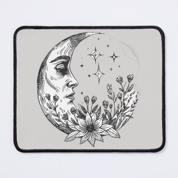 Item preview, Celestial Moon and Wildflowers Line Art designed and sold by NovaPrintLab92.