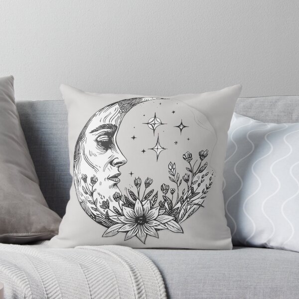 Item preview, Celestial Moon and Wildflowers Line Art designed and sold by NovaPrintLab92.