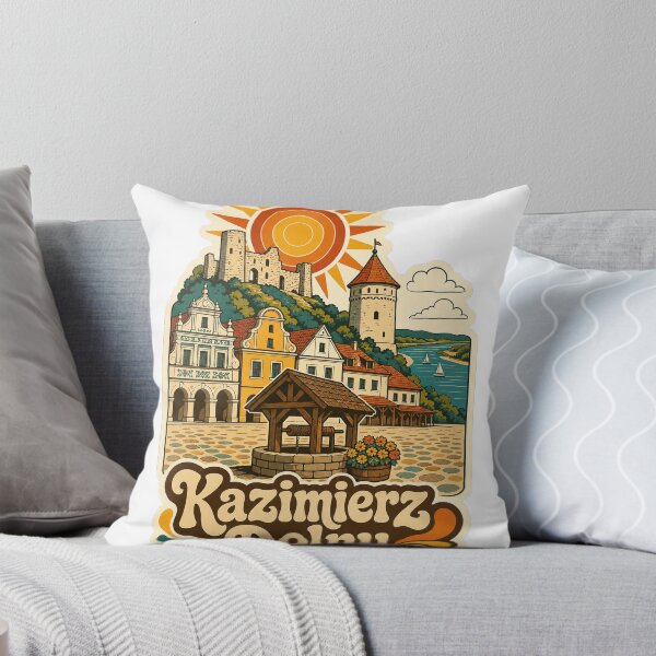 Item preview, Kazimierz Dolny Poland Travel Souvenir - Retro Illustration designed and sold by VisualArtsOasis.