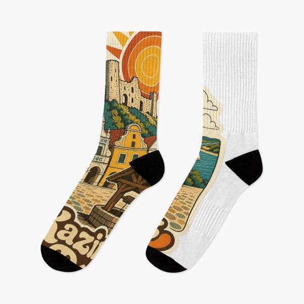 Item preview, Kazimierz Dolny Poland Travel Souvenir - Retro Illustration designed and sold by VisualArtsOasis.