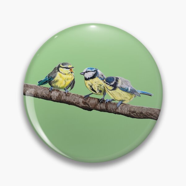 Item preview, Blue Tits sitting on a branch - twittering birds designed and sold by IslesArt.