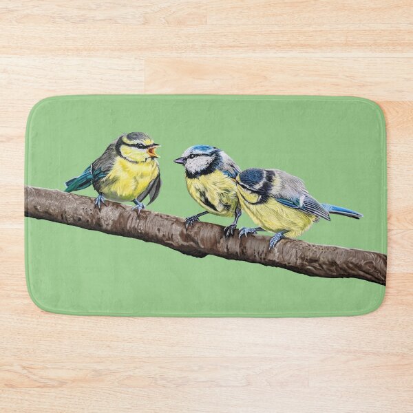 Item preview, Blue Tits sitting on a branch - twittering birds designed and sold by IslesArt.