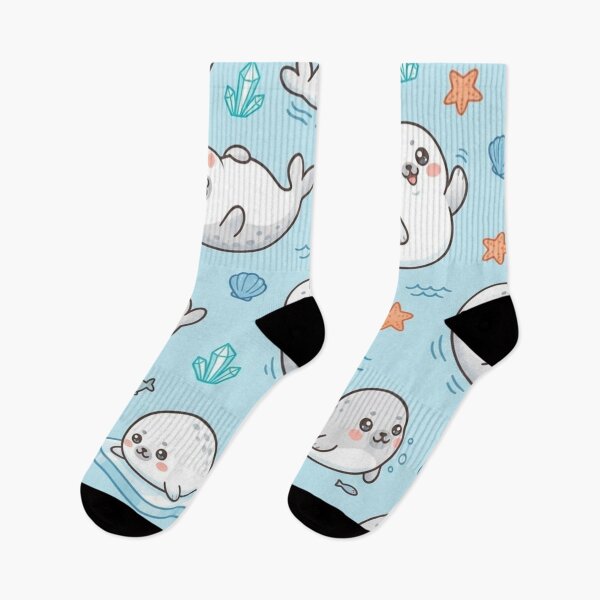Item preview, Cute Baby Seal Ocean Pattern designed and sold by lungpleecha.