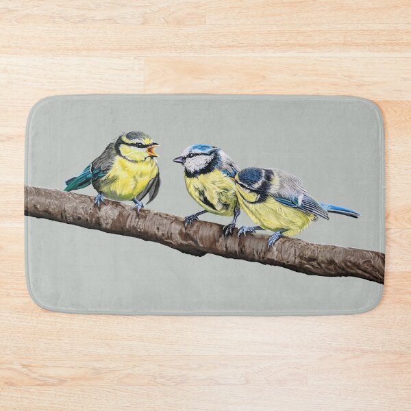 Item preview, Blue Tits sitting on a branch - twittering birds designed and sold by IslesArt.